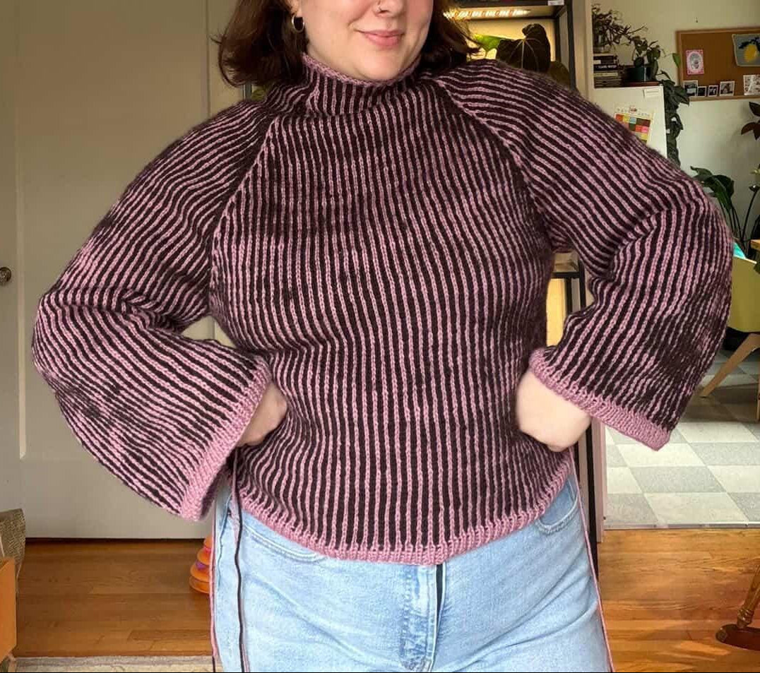 Vertical Stripe Sweater Knitting Pattern