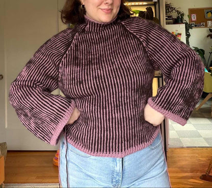 Vertical Stripe Sweater Knitting Pattern