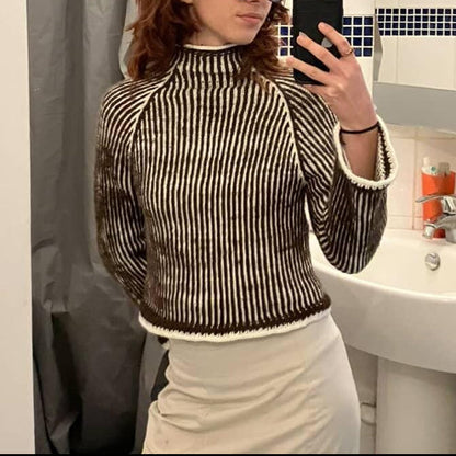Vertical Stripe Sweater Knitting Pattern