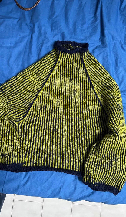 Vertical Stripe Sweater Knitting Pattern