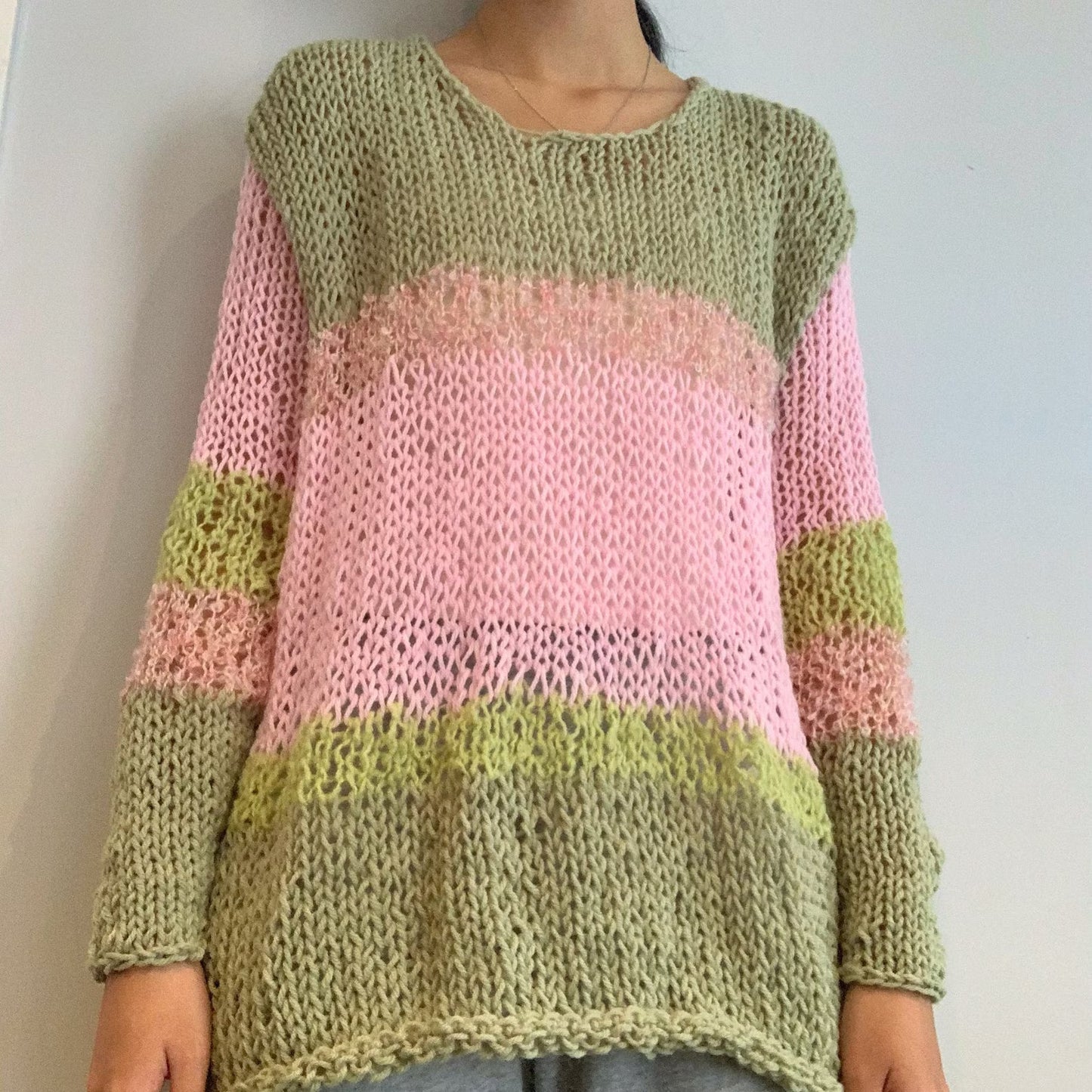 Basic Open Knit Sweater Knitting Pattern