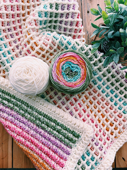 Waffle Stitch Crochet Blanket Pattern