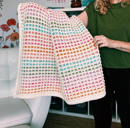 Waffle Stitch Crochet Blanket Pattern