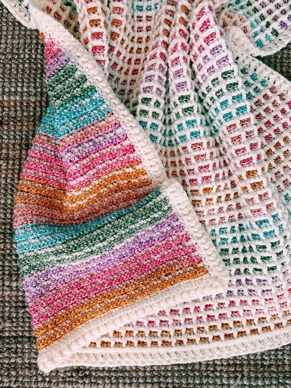 Waffle Stitch Crochet Blanket Pattern