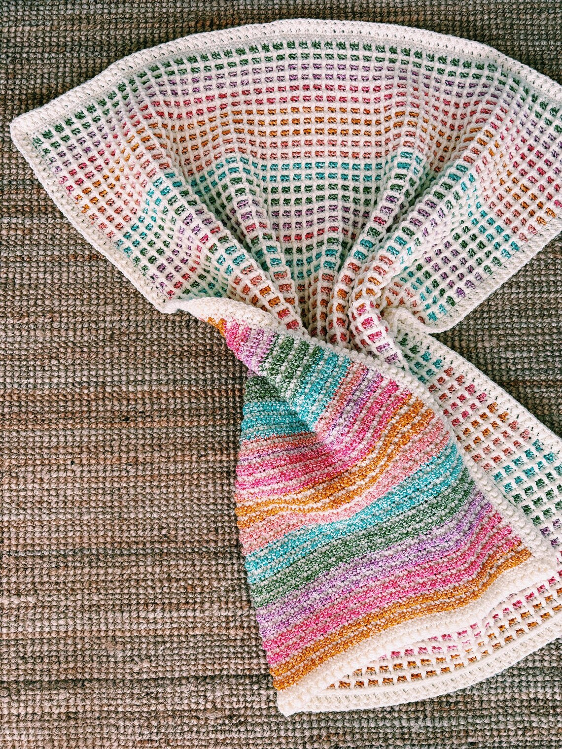 Waffle Stitch Crochet Blanket Pattern