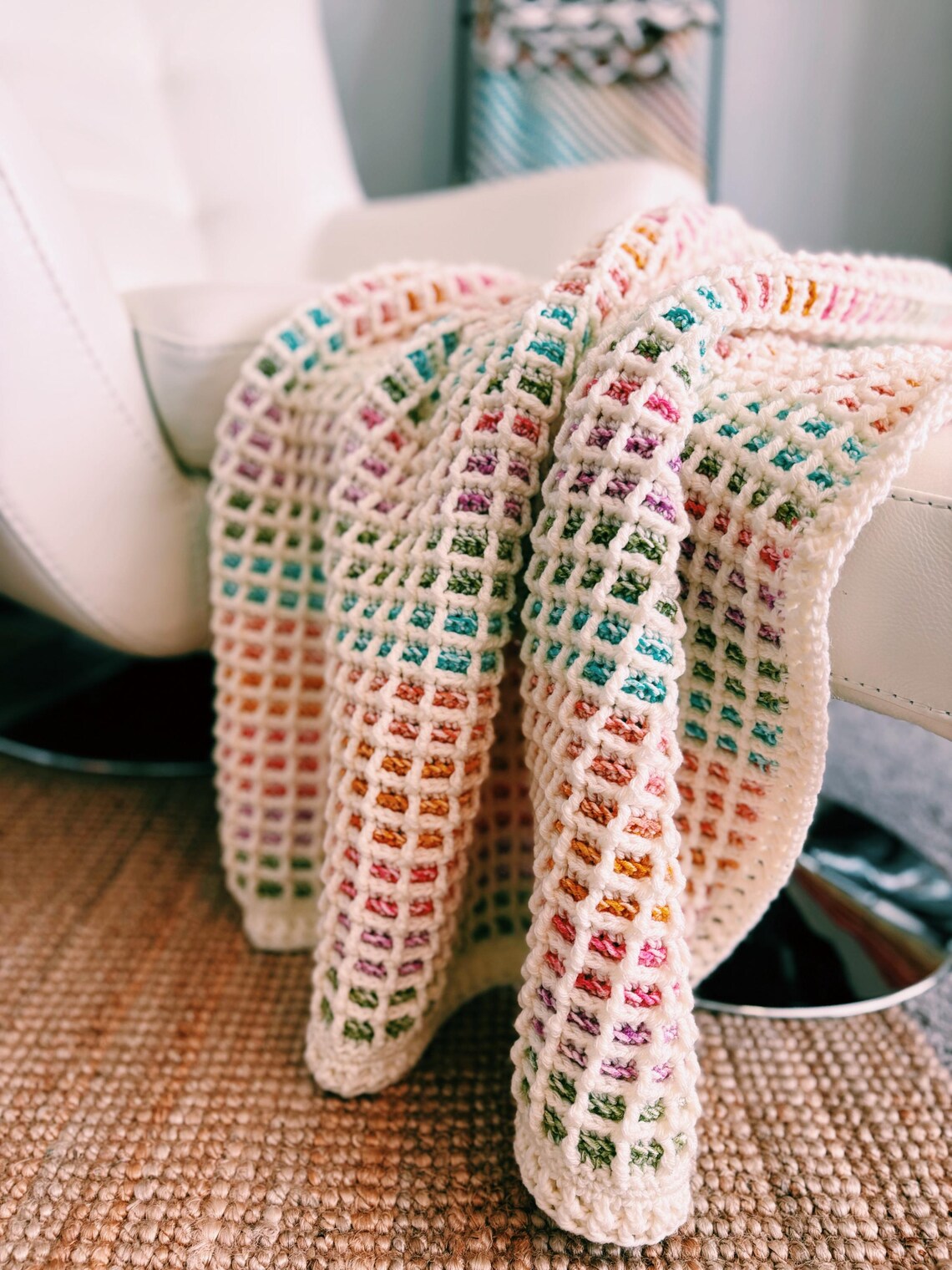 Waffle Stitch Crochet Blanket Pattern