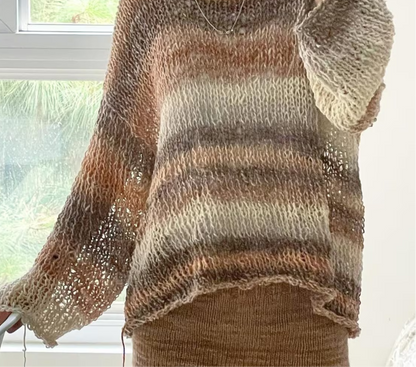 Basic Open Knit Sweater Knitting Pattern