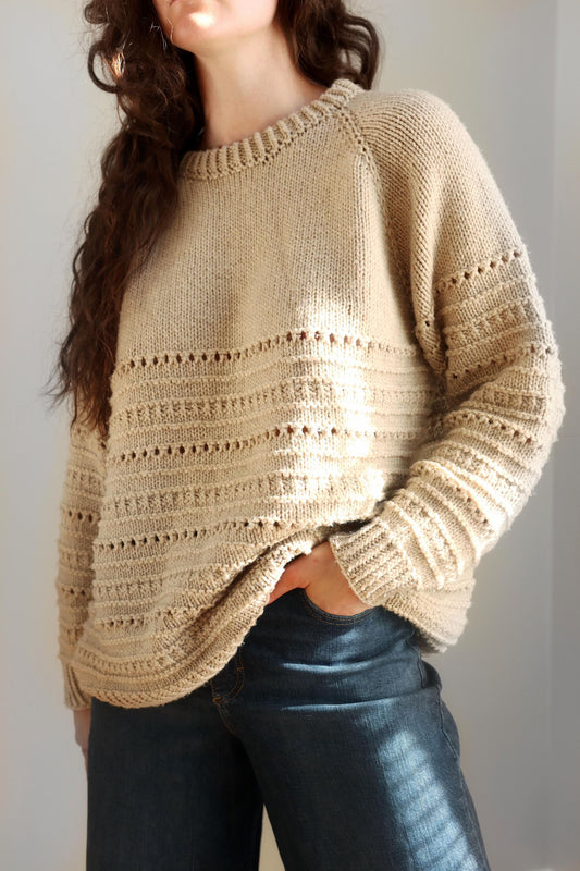 Worsted-Weight Raglan Sweater Knitting Pattern