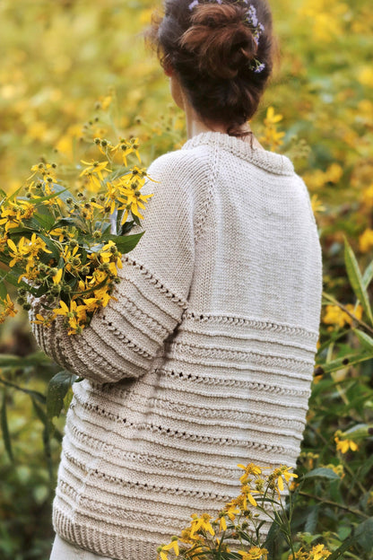 Worsted-Weight Raglan Sweater Knitting Pattern