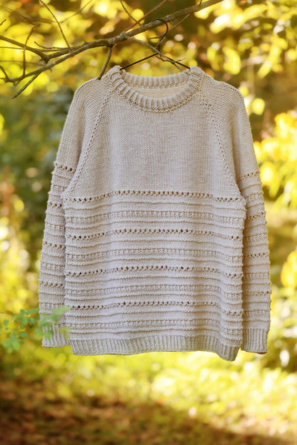 Worsted-Weight Raglan Sweater Knitting Pattern