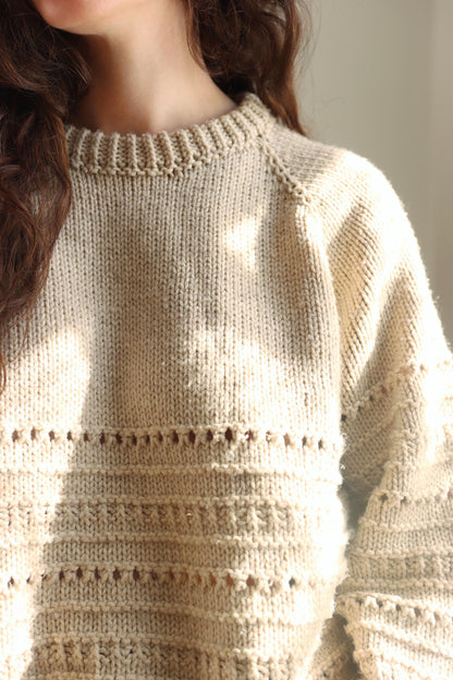 Worsted-Weight Raglan Sweater Knitting Pattern