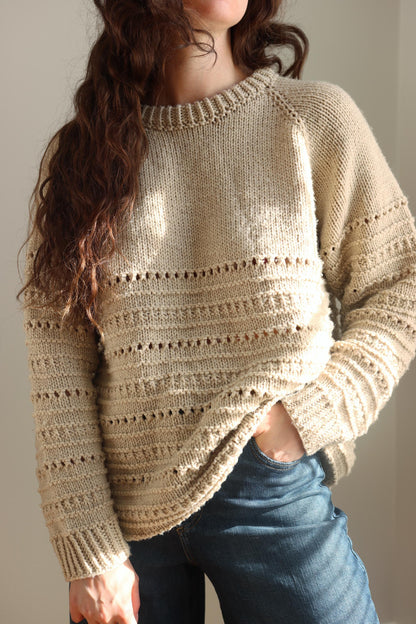 Worsted-Weight Raglan Sweater Knitting Pattern