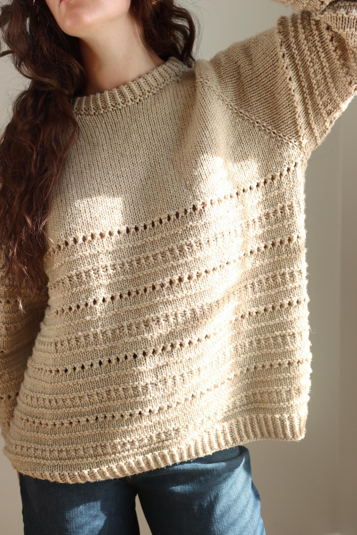 Worsted-Weight Raglan Sweater Knitting Pattern
