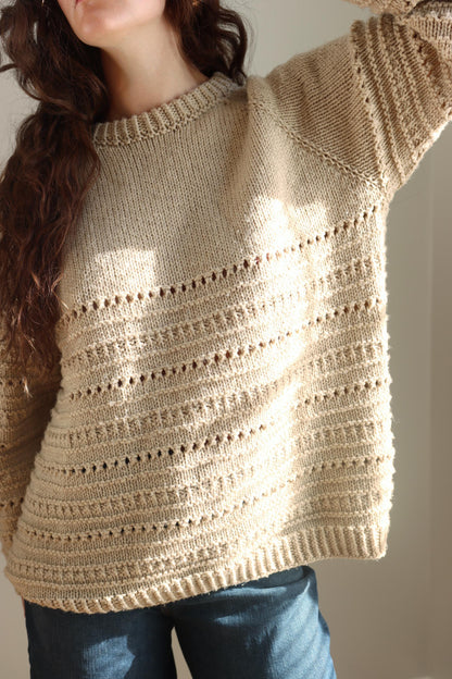 Worsted-Weight Raglan Sweater Knitting Pattern