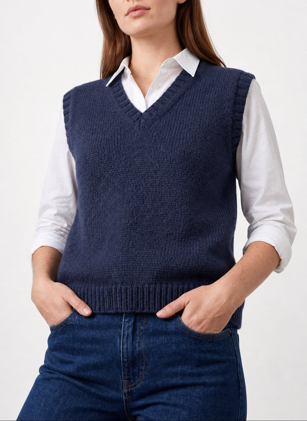 V-Neck Slipover Vest Knitting Pattern