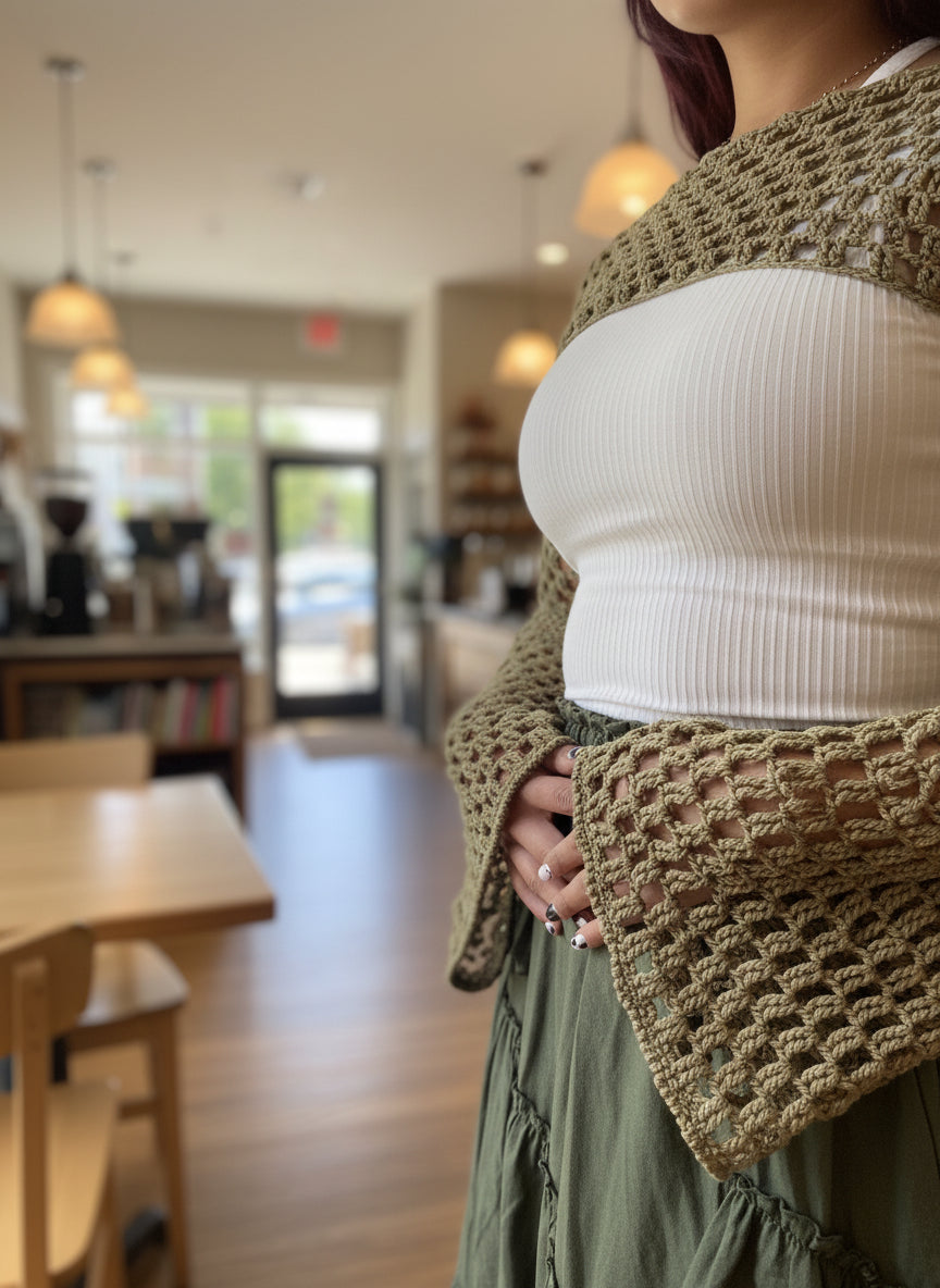 Easy Simple Mesh Bolero Crochet Pattern