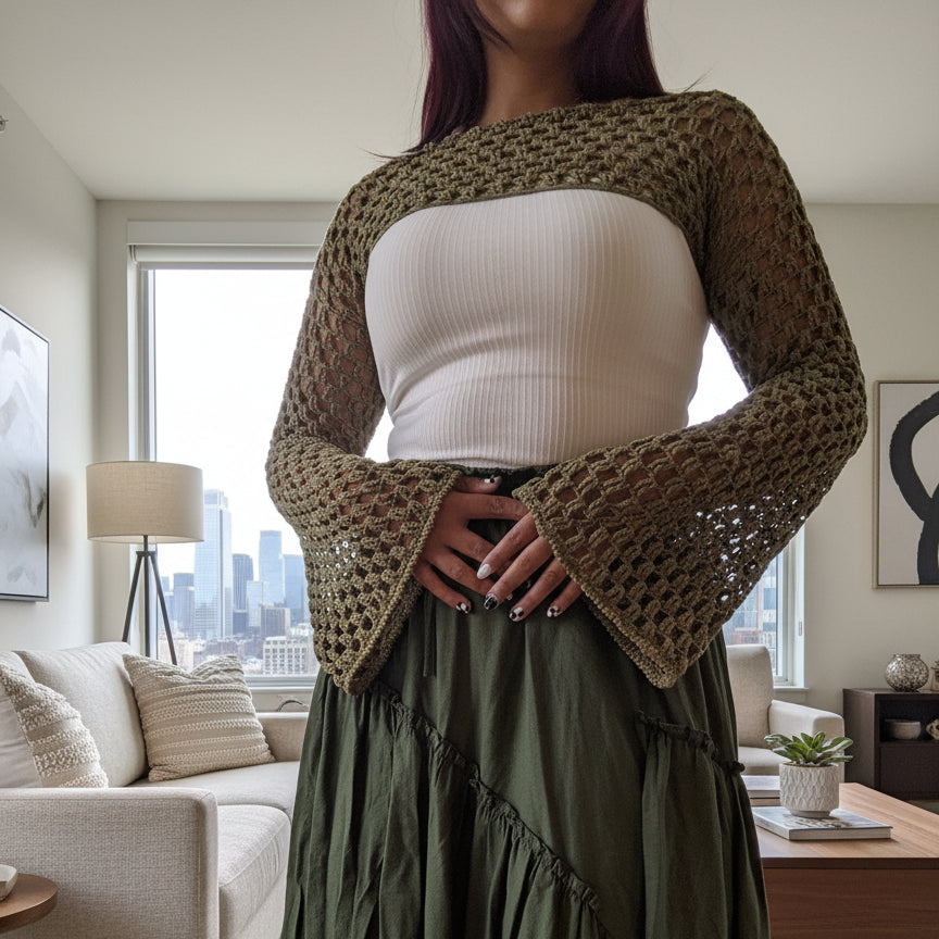 Easy Simple Mesh Bolero Crochet Pattern