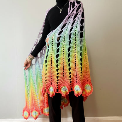 Peacock Feather Shawl Crochet Pattern