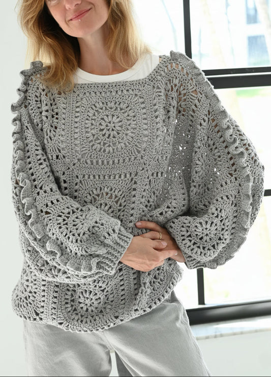 Granny Square Pullover Crochet Pattern