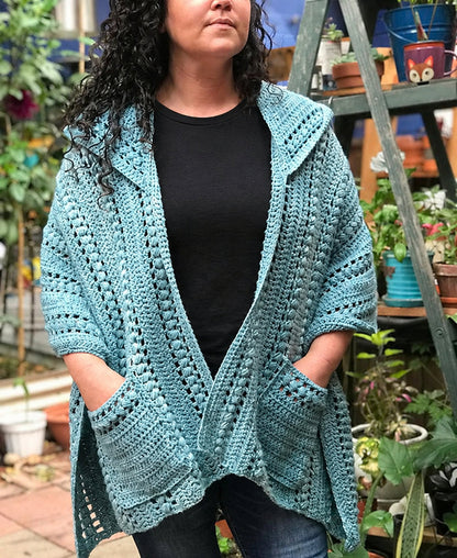Juliette Hooded Pocket Shawl Crochet Pattern