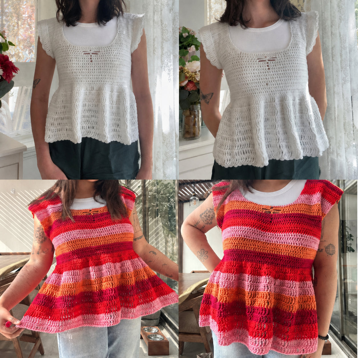 Dragonfly Babydoll Shirt Crochet Pattern