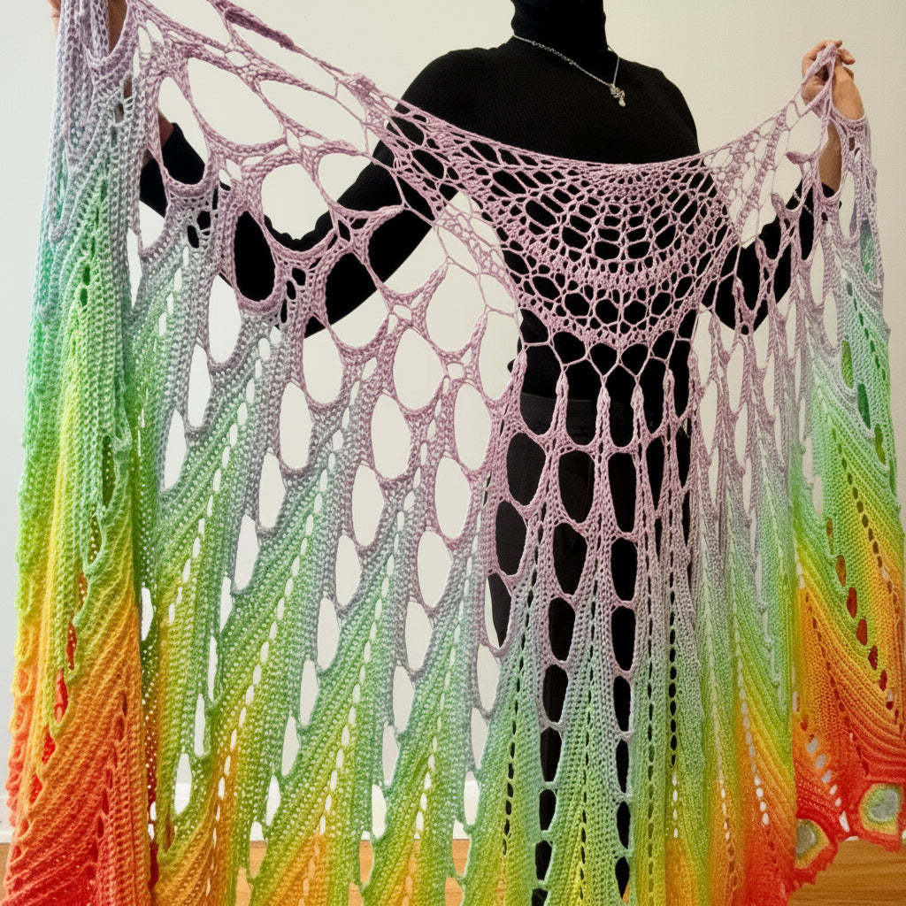 Peacock Feather Shawl Crochet Pattern