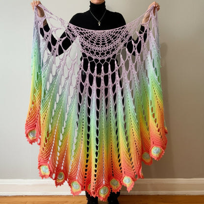 Peacock Feather Shawl Crochet Pattern