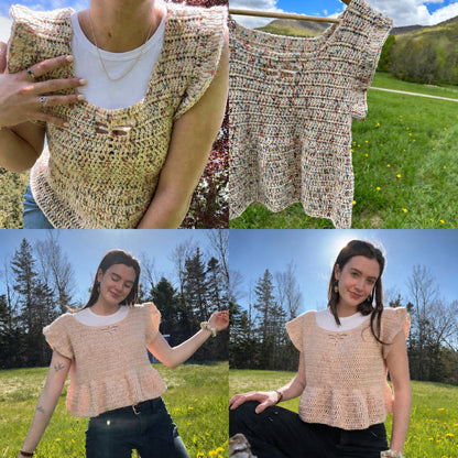 Dragonfly Babydoll Shirt Crochet Pattern