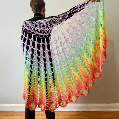 Peacock Feather Shawl Crochet Pattern