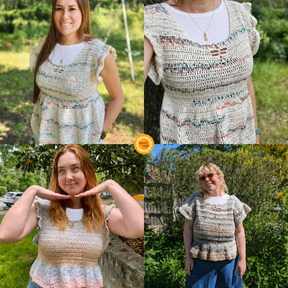 Dragonfly Babydoll Shirt Crochet Pattern
