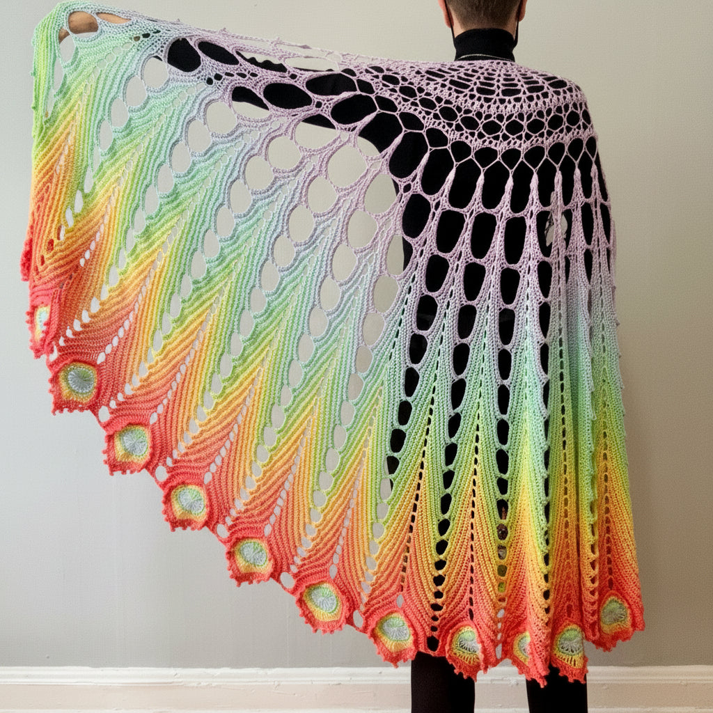 Peacock Feather Shawl Crochet Pattern