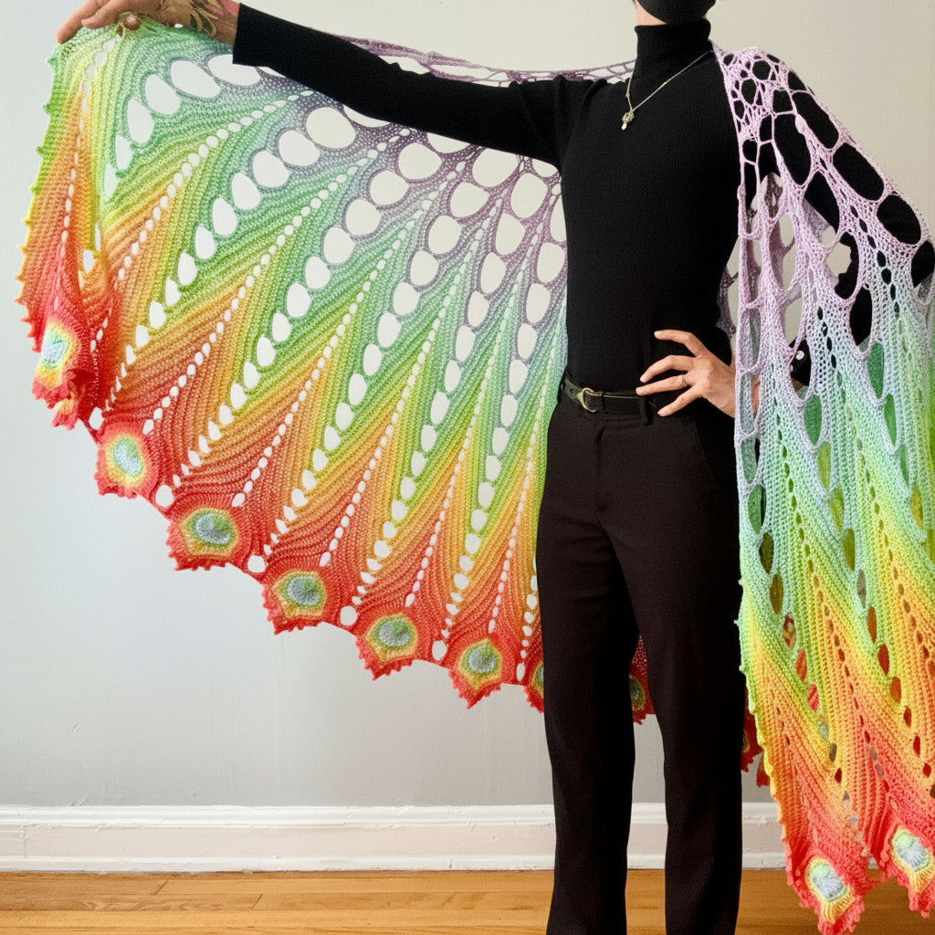 Peacock Feather Shawl Crochet Pattern