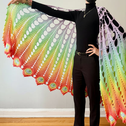 Peacock Feather Shawl Crochet Pattern