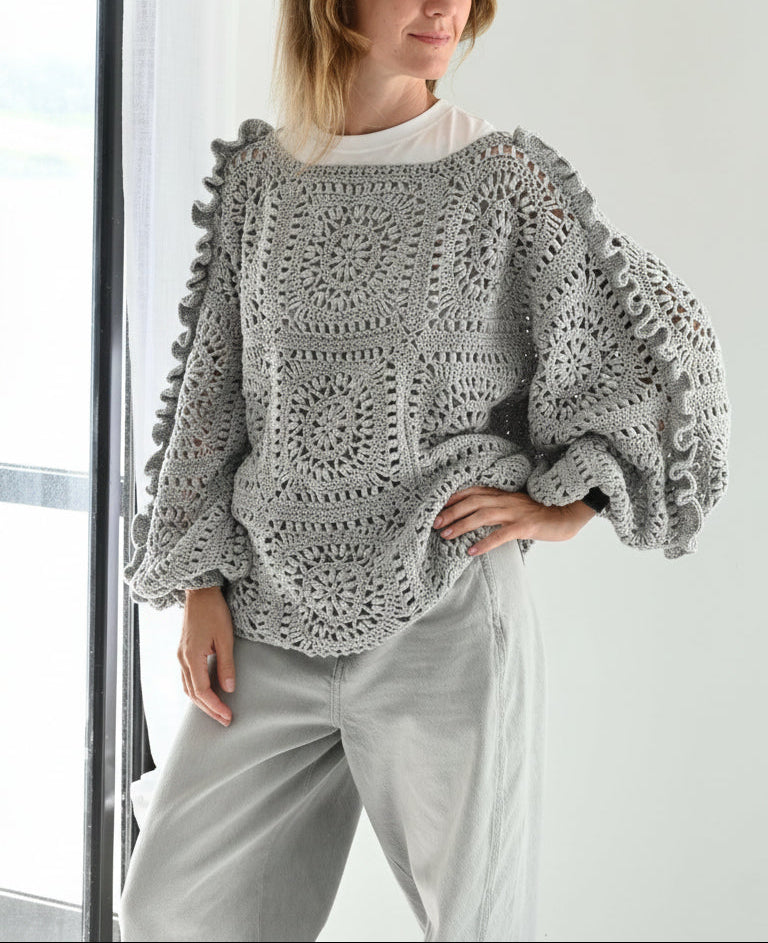 Granny Square Pullover Crochet Pattern