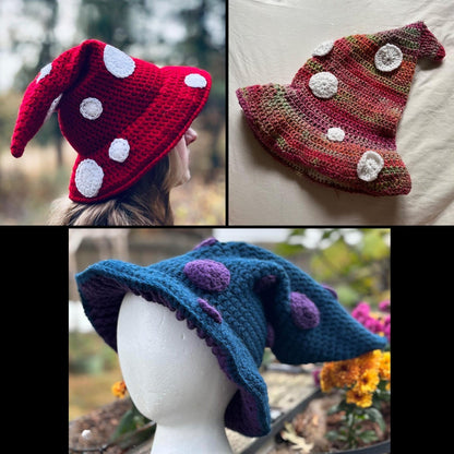 Slouchy Mushroom Witch Hat Crochet Pattern