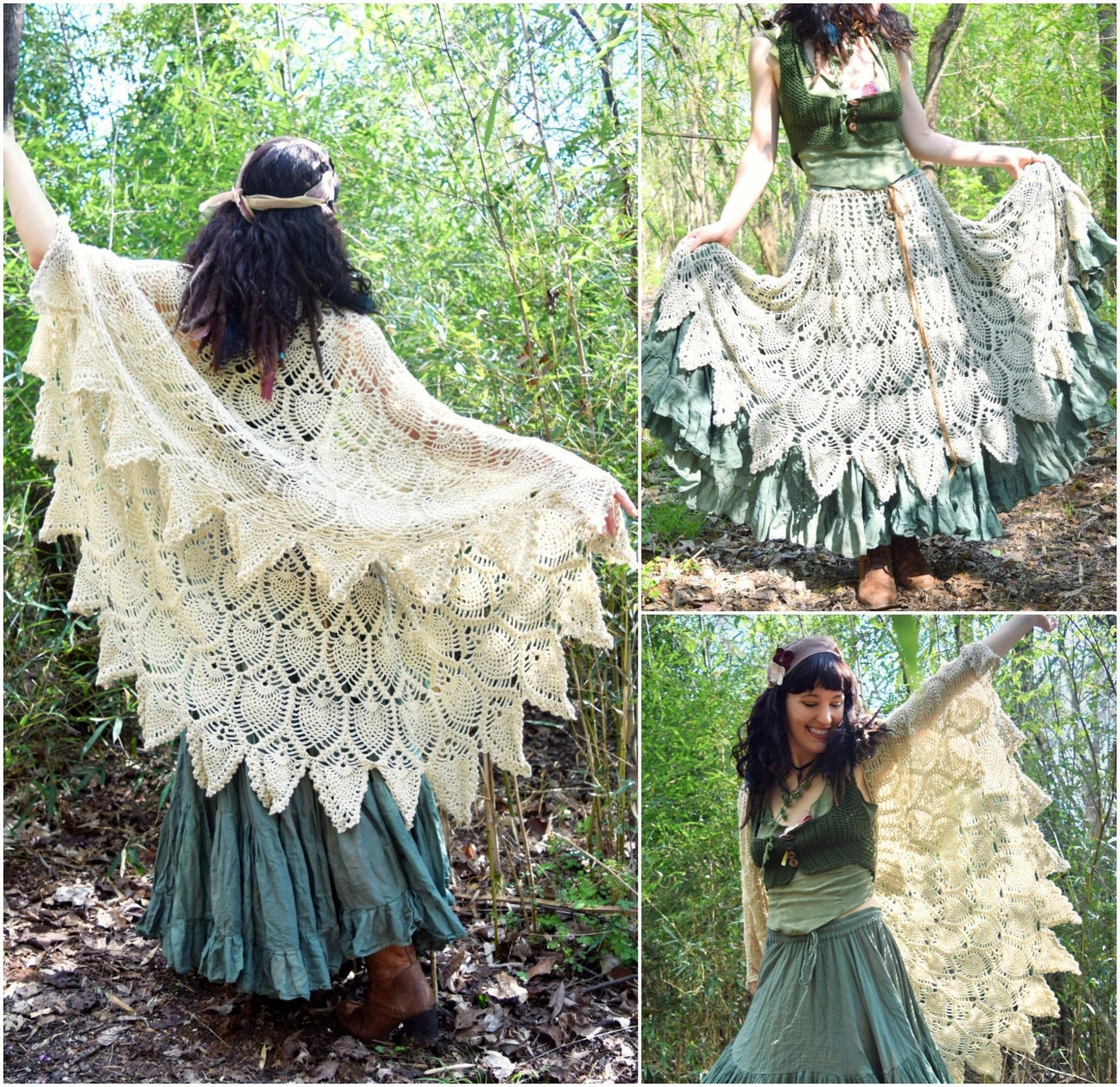 Convertible Pineapple Shawl Crochet Pattern