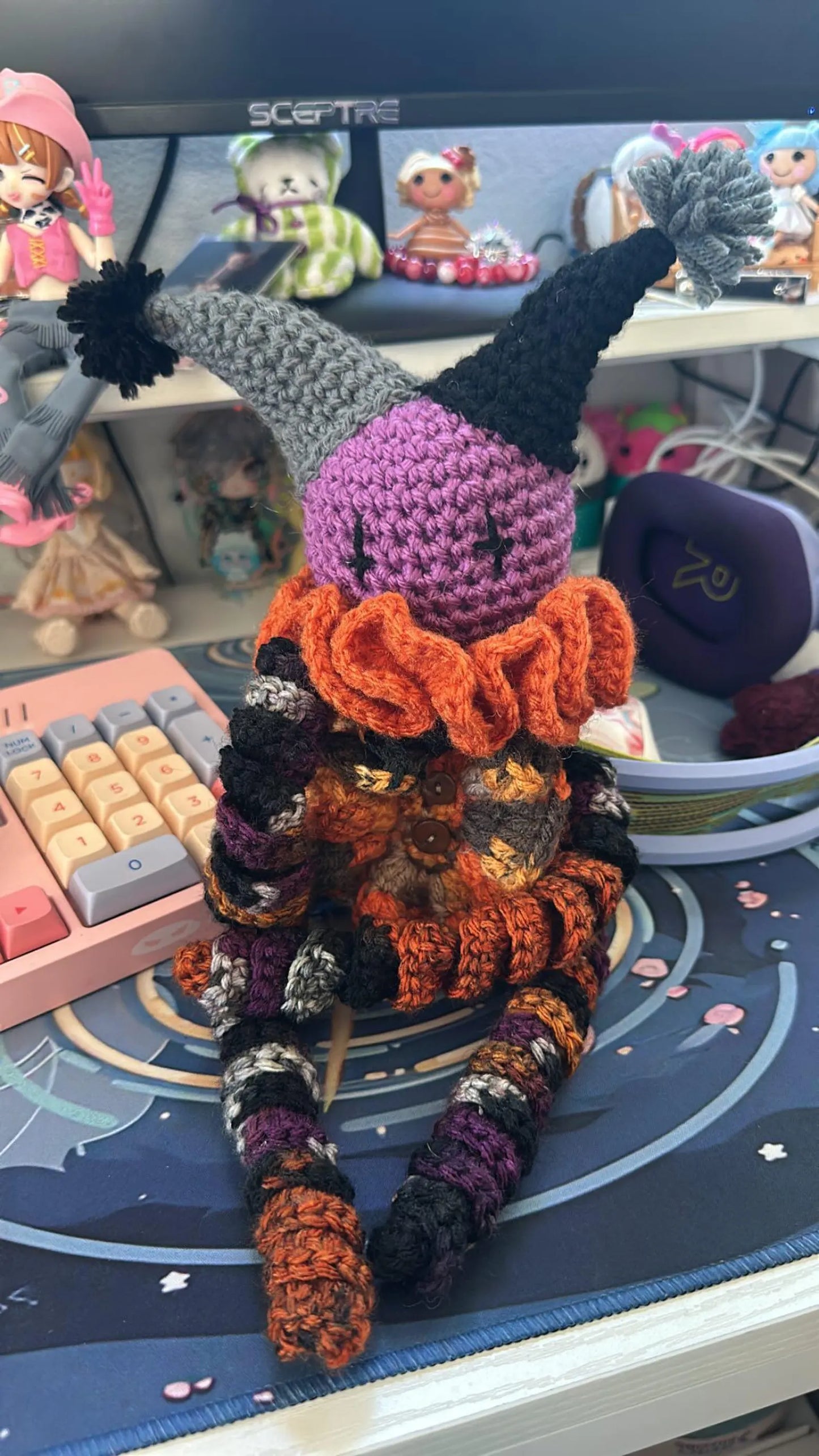 Spiral Clown Keychain Crochet Pattern
