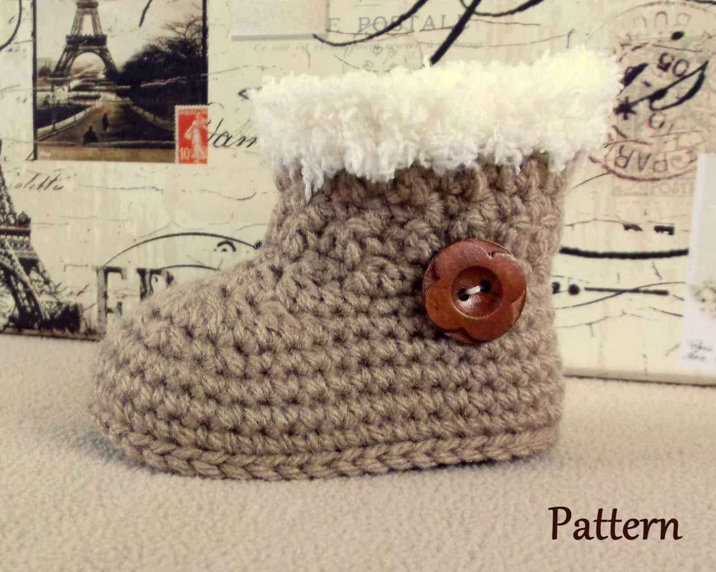 Crochet Pattern Pack Baby Sweater Bootie & Hat