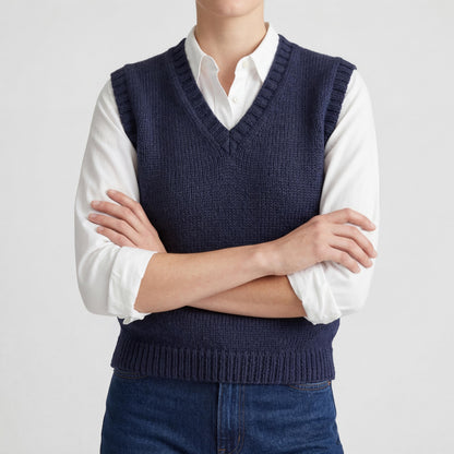 V-Neck Slipover Vest Knitting Pattern