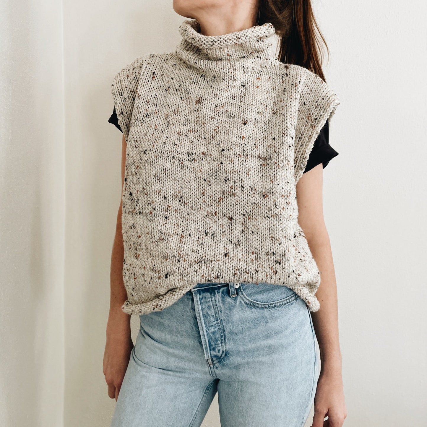 The Miller Lightweight Sleeveless Roll Neck Knitting Pattern