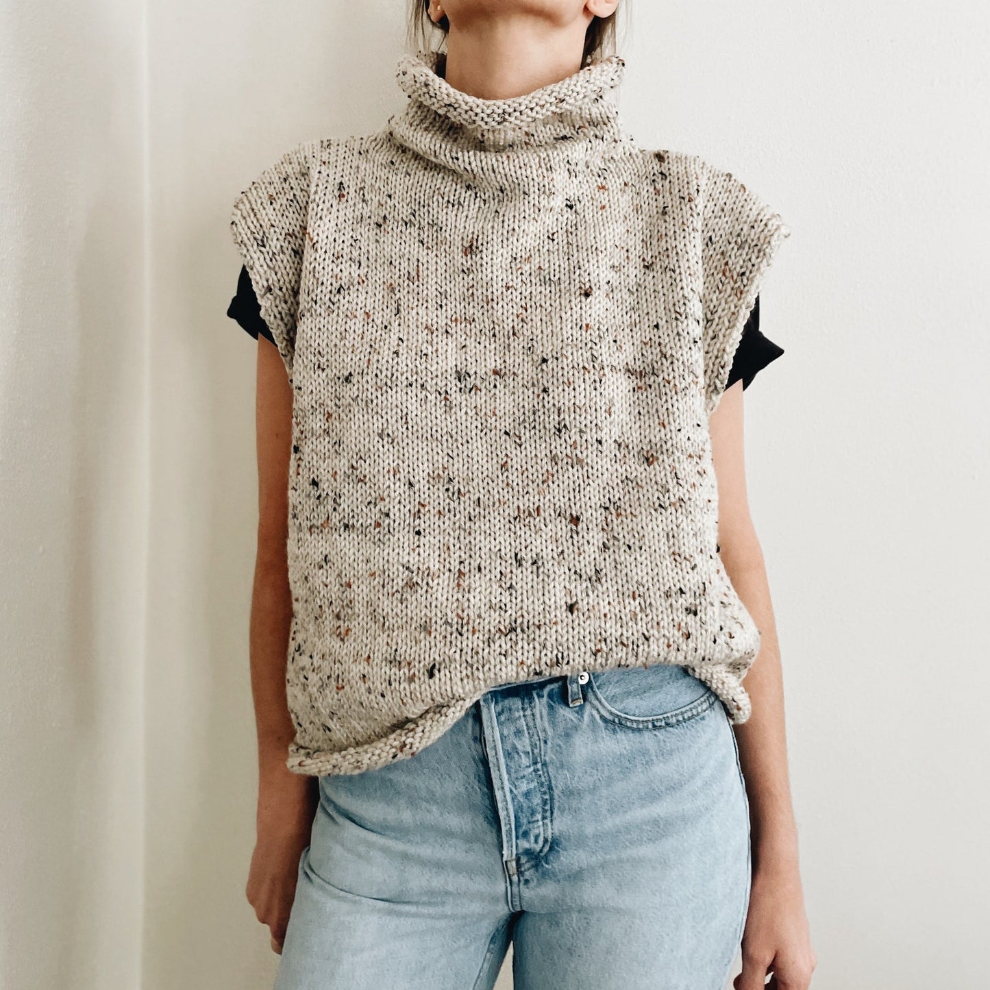 The Miller Lightweight Sleeveless Roll Neck Knitting Pattern
