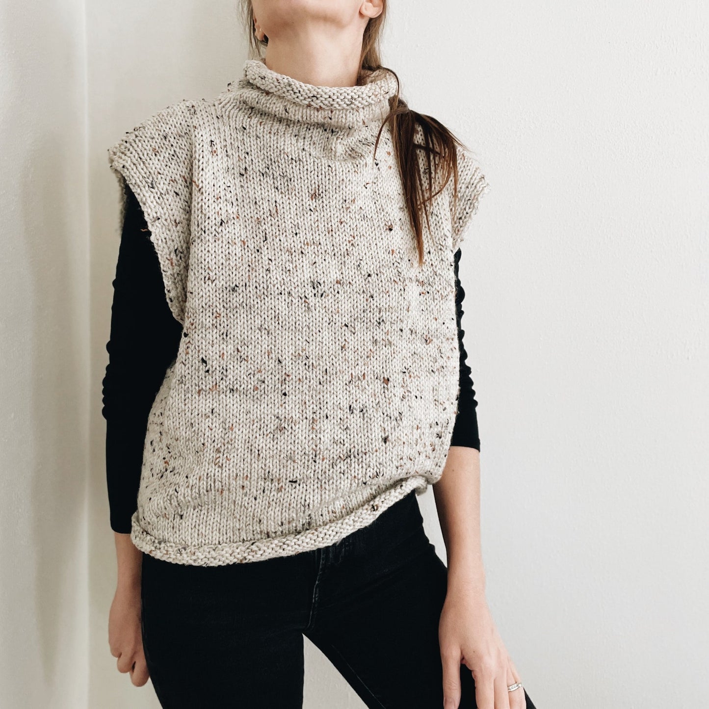 The Miller Lightweight Sleeveless Roll Neck Knitting Pattern