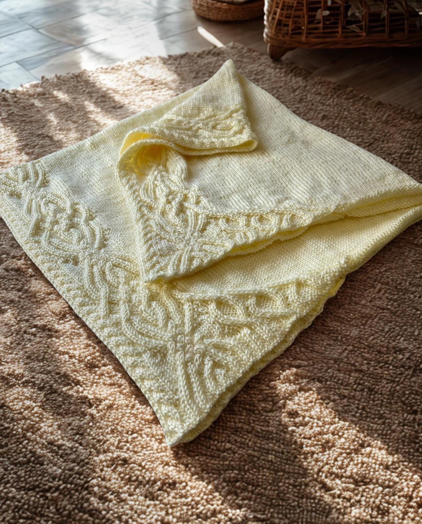 Fairytale Baby Cable Blanket Knitting Pattern