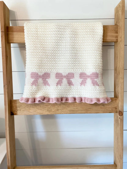 Girly Girl Bow Blanket Crochet Pattern
