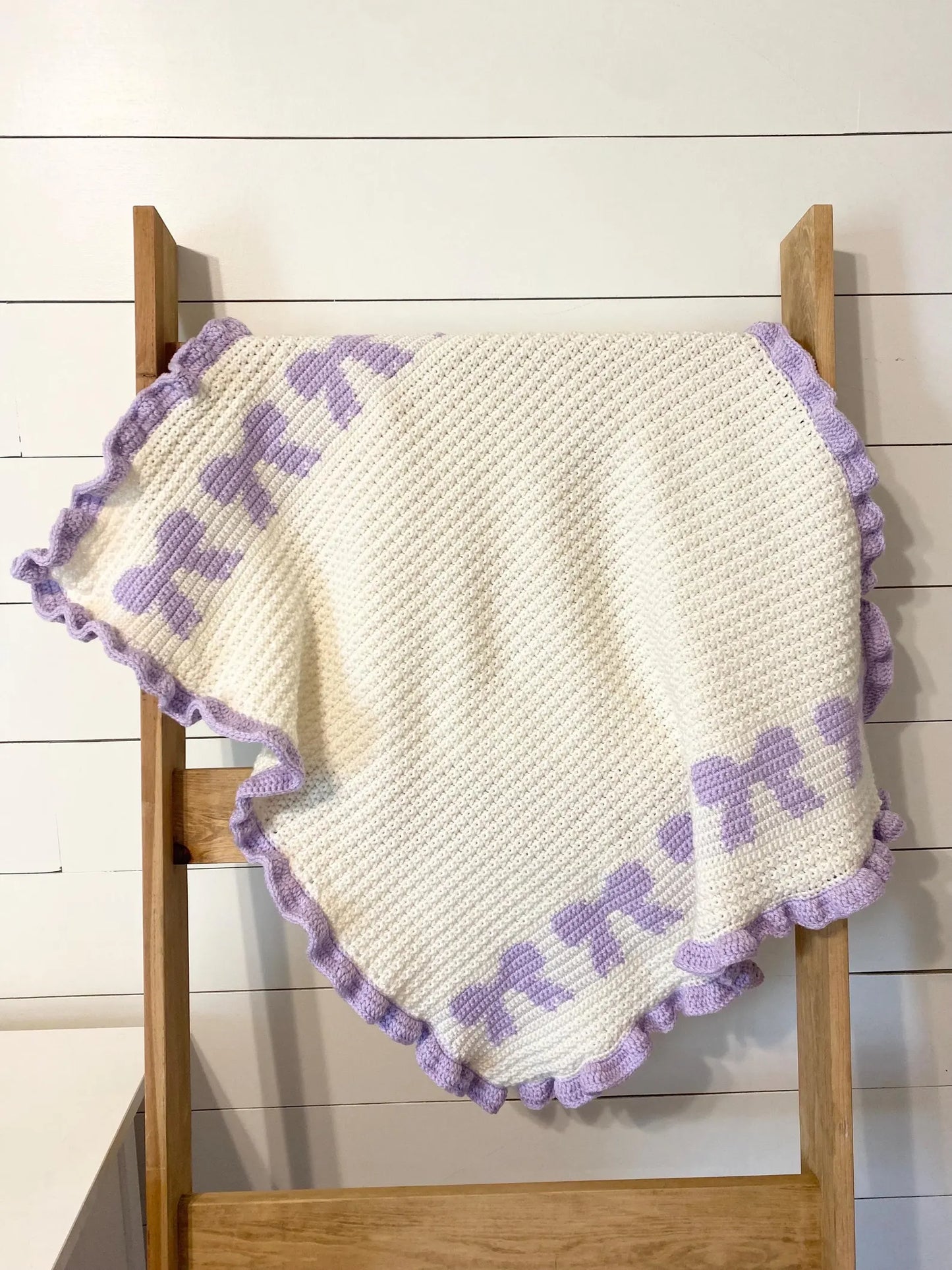 Girly Girl Bow Blanket Crochet Pattern