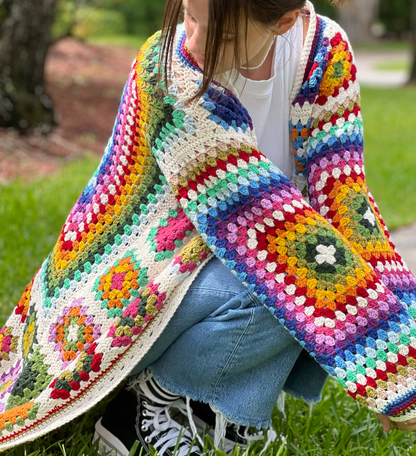 Crochet Granny Square Cardigan Pattern