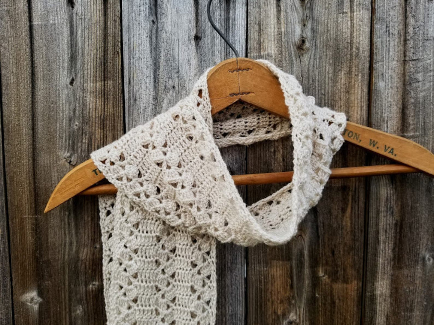 Rustic Lace Scarf Crochet Pattern