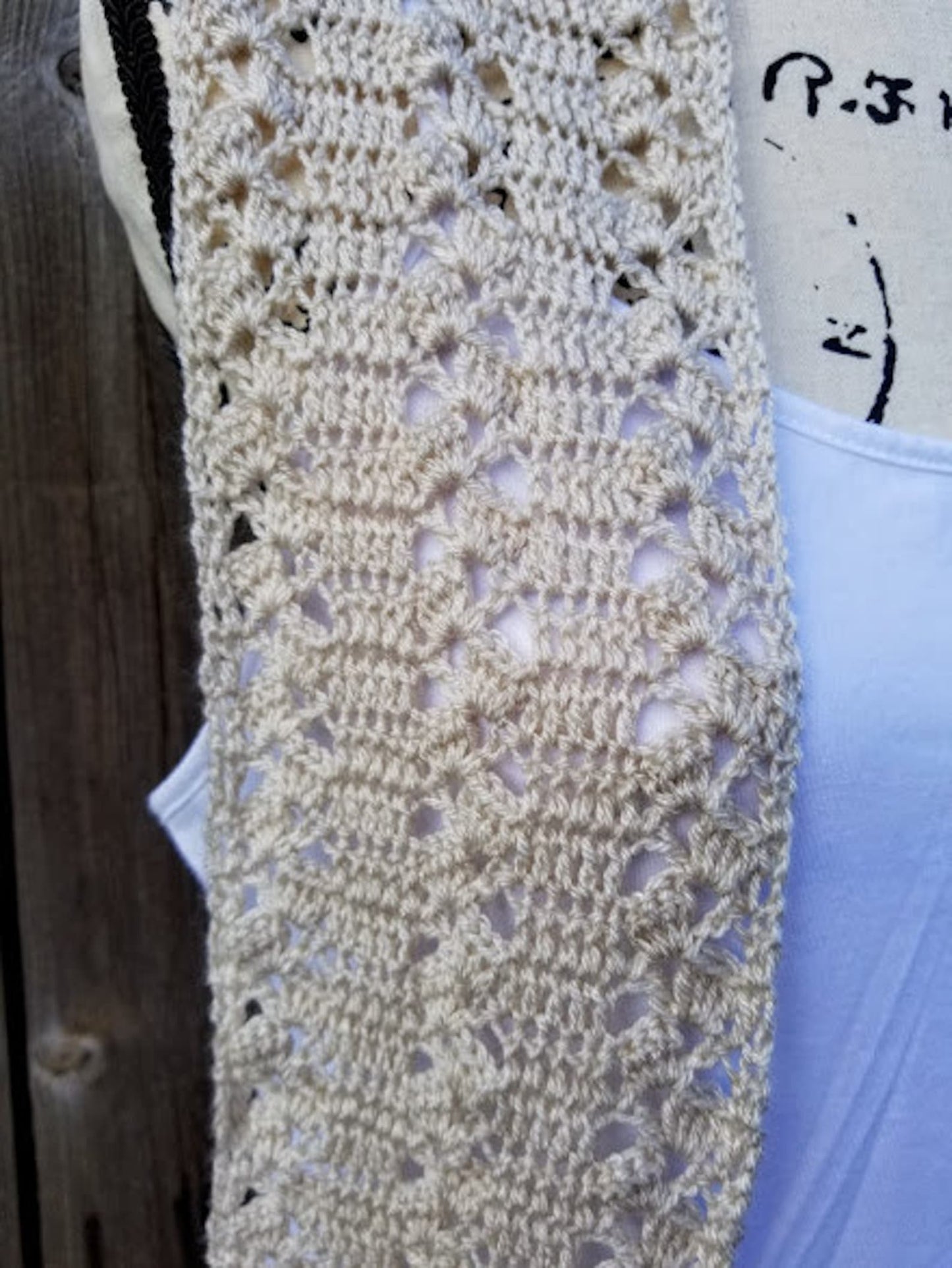 Rustic Lace Scarf Crochet Pattern