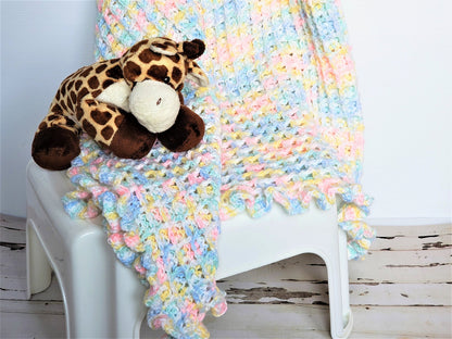 Waffle Stitch Baby Blanket Crochet