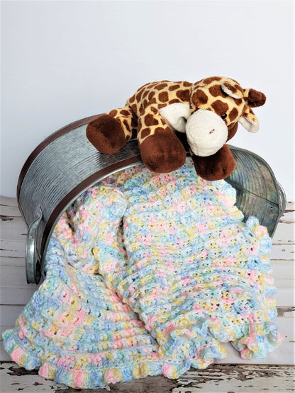 Waffle Stitch Baby Blanket Crochet